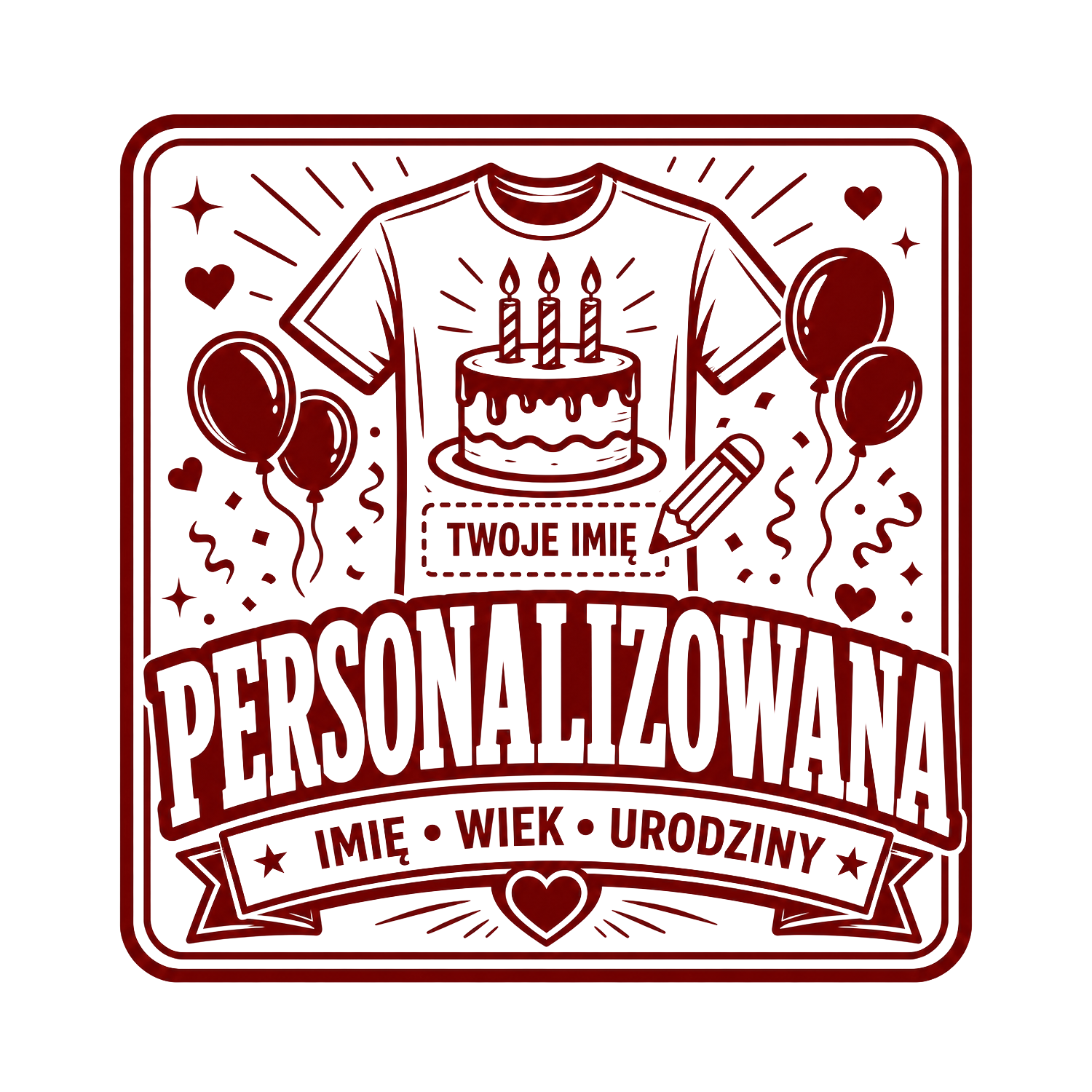 Personalizowane koszulki urodzinowe - Twoje imię i rocznik