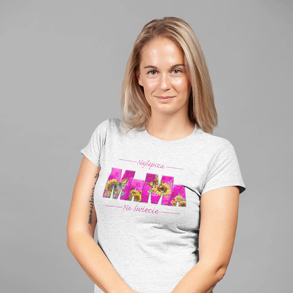MaMa - Najlepsza MAMA NA ŚWIECIE SŁONECZNIKI pink