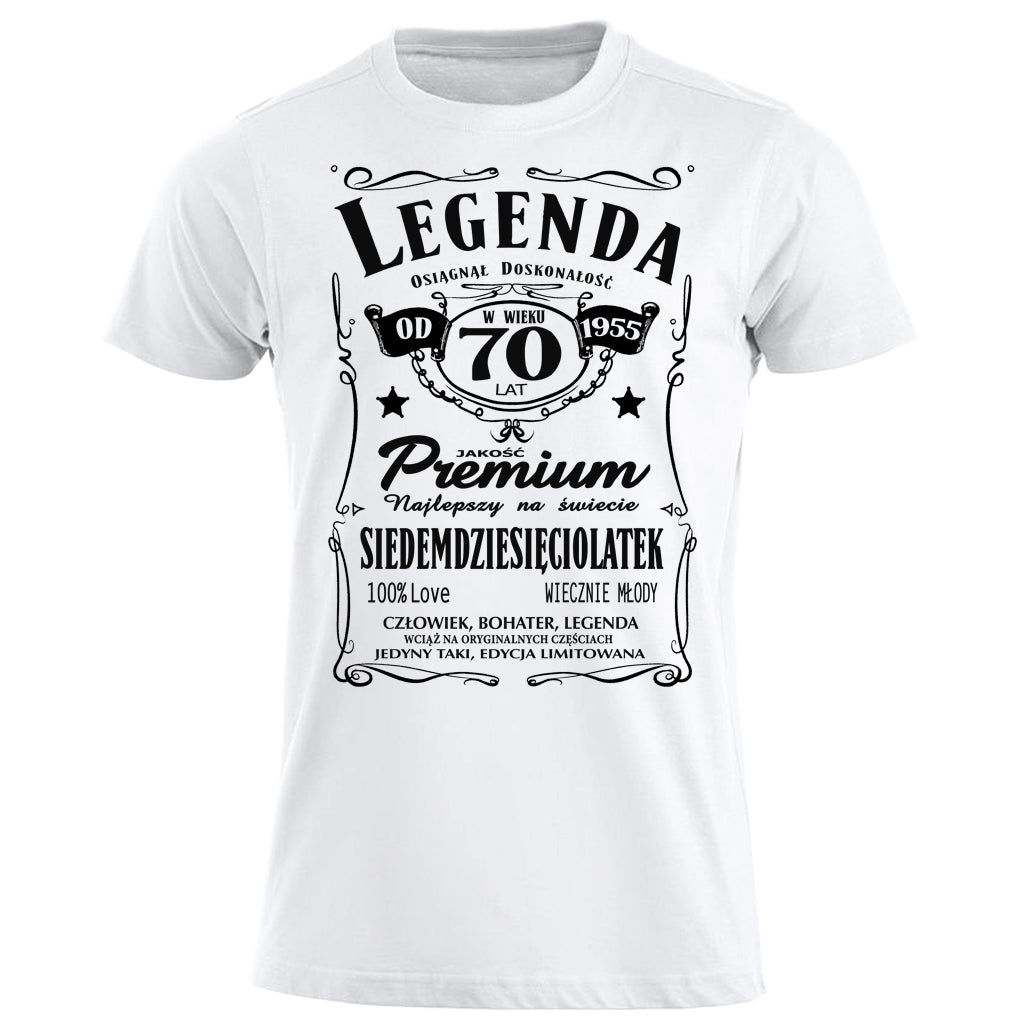1955 - 70 Urodziny - Legenda. Koszulka urodzinowa na 70 Lat dla mężczyzn inspirowana Jack Daniels