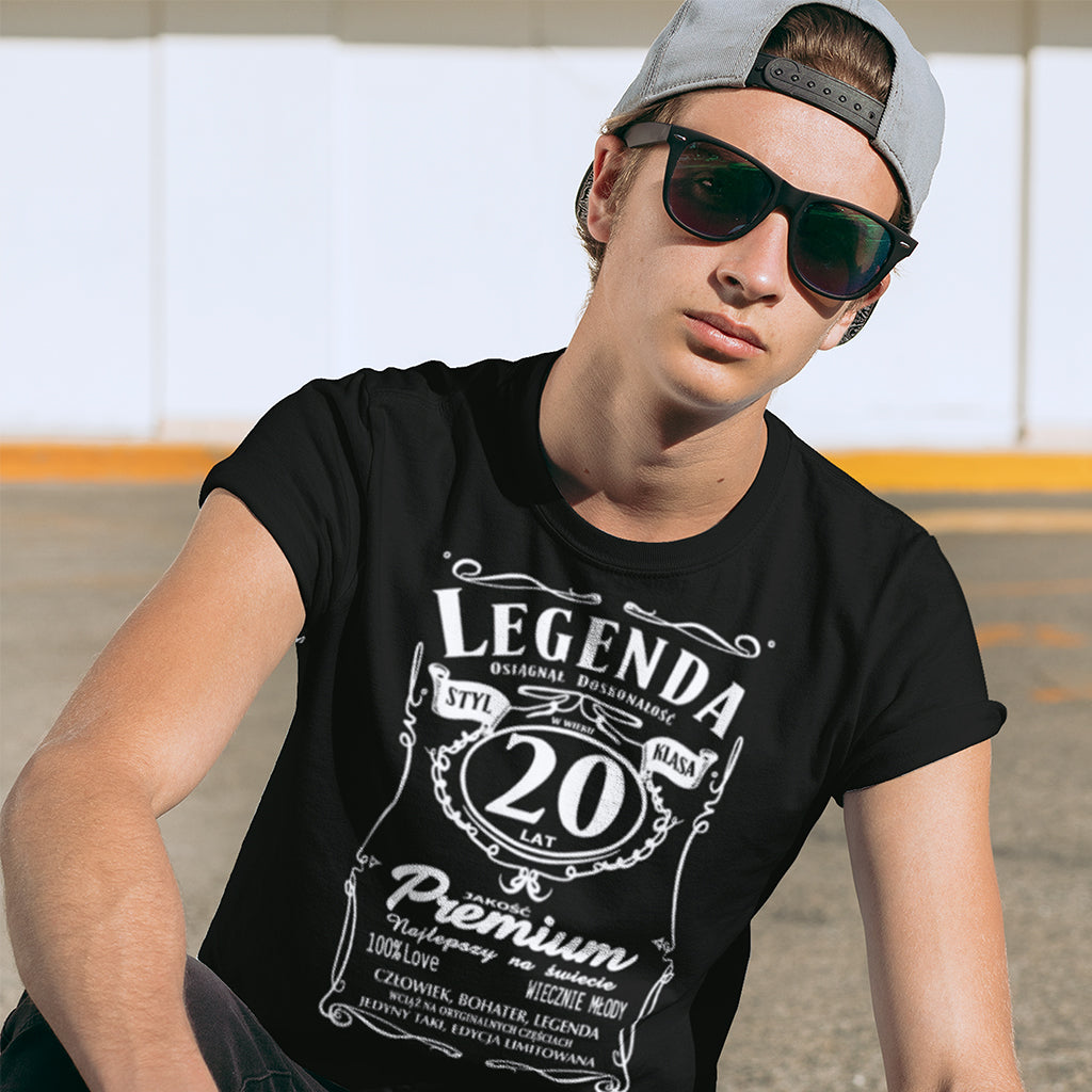 20 Urodziny - Legenda. Koszulka urodzinowa na 20 Lat dla mężczyzn inspirowana Jack Daniels