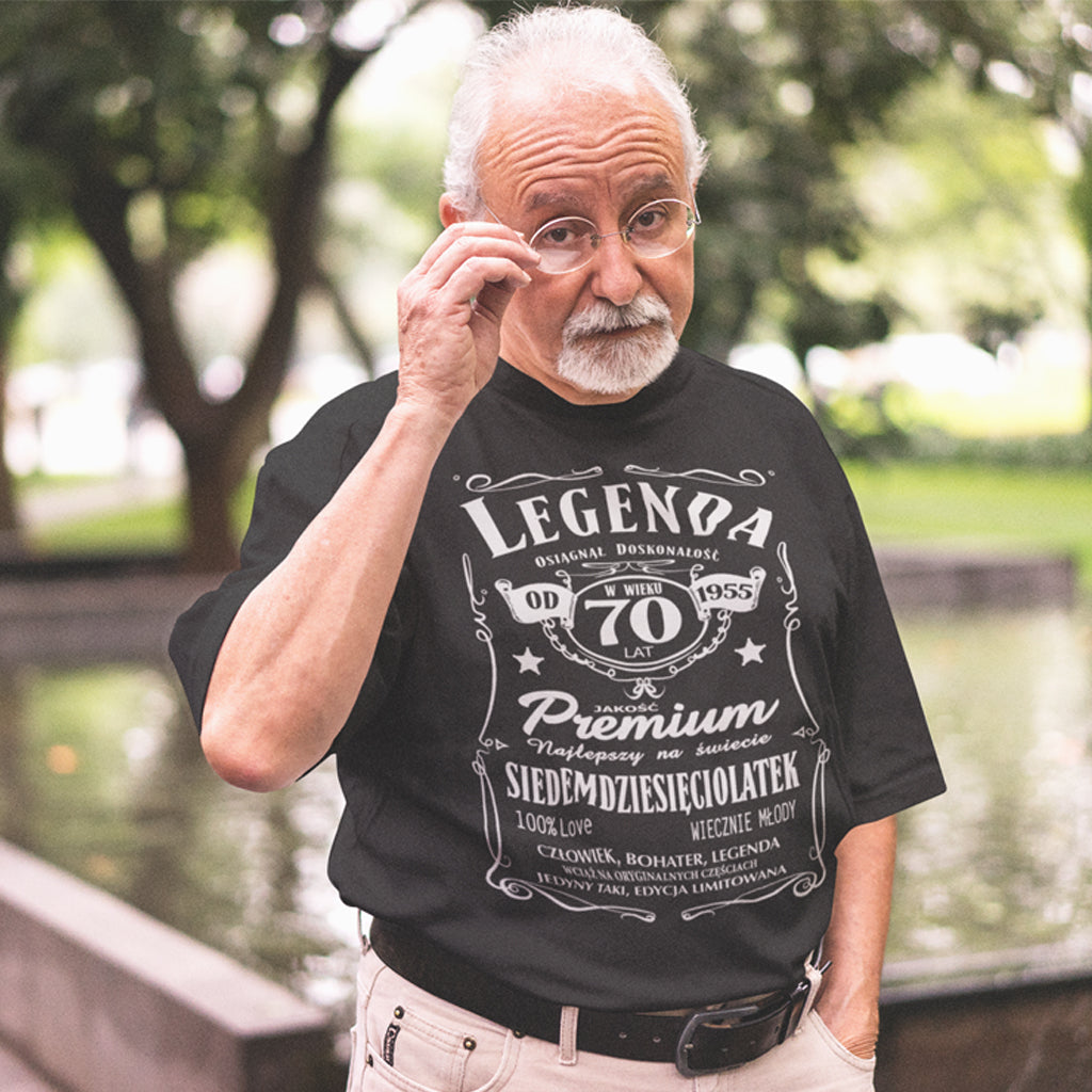 1955 - 70 Urodziny - Legenda. Koszulka urodzinowa na 70 Lat dla mężczyzn inspirowana Jack Daniels